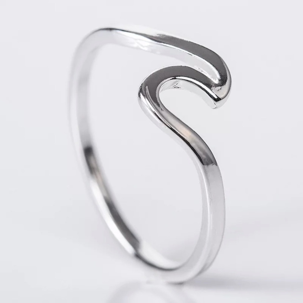 New Simple Design Sea Wave Ocean Surf Alloy Ring - Picture 2 of 7